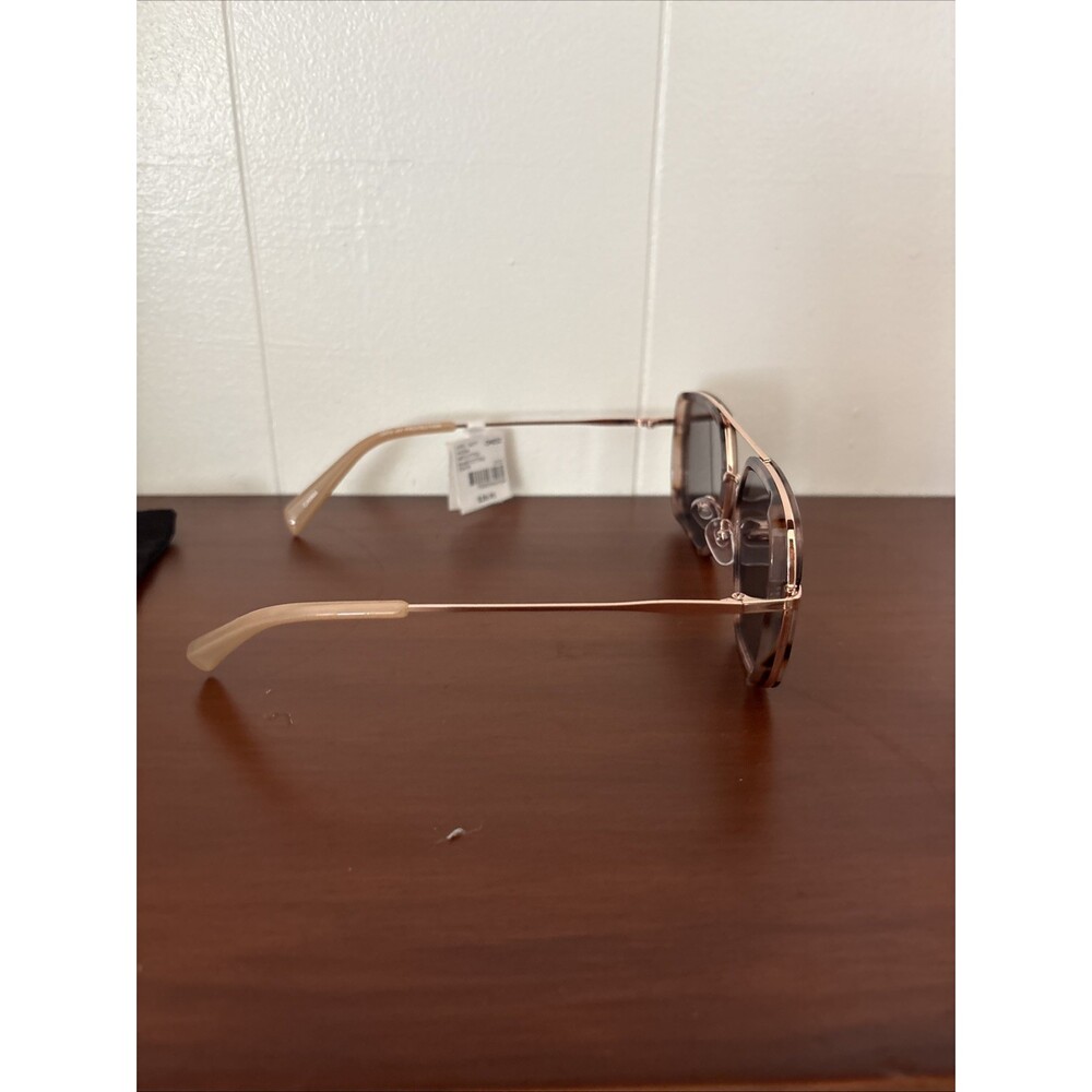 Lane Bryant Oversized Sunglasses Rose Gold Tortoise Aviator Style Metal Frame - Picture 4 of 10